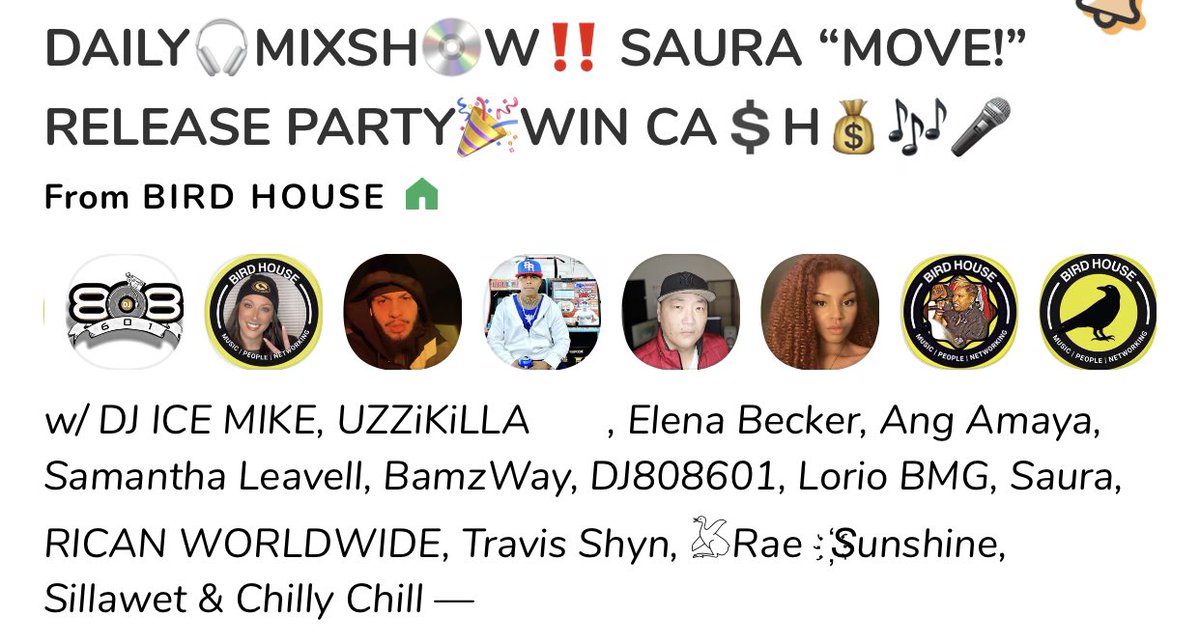 Clubhouse_Taka's tweet photo. with
@UZZiKiLLA ⠀ 
@ Elena Becker, 
@ Ang Amaya, @SamanthaLeav, @BamzWay, 
@ DJ808601, 
@ Lorio BMG, 
@therealsaura, @RICANWORLDWIDE, @realtravisshyn, @RaeSunshinez, @sillawet, 
@DJCHILL321, https://t.co/HXXM6uc3TT