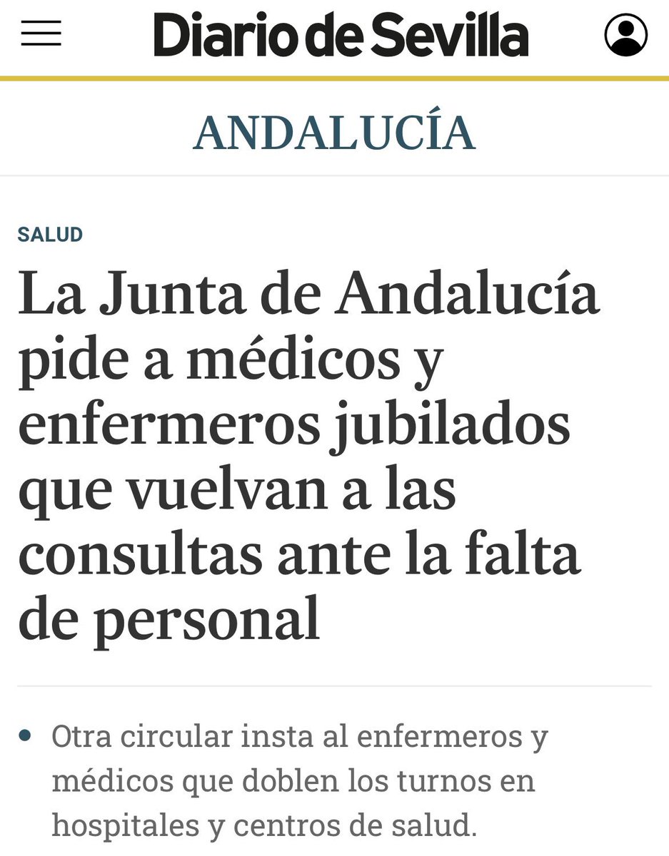 nicadichiara's tweet photo. Despiden a 8.000 sanitarios, pero, les piden a los profesionales jubilados que vuelvan a pasar consulta porque falta personal…eso está pasando en la sanidad andaluza, es lo que pasa por poner al frente de ella a un gobierno que no cree en la sanidad pública. Ver para creer 🤦‍♀️ https://t.co/a4LCvkxZKK