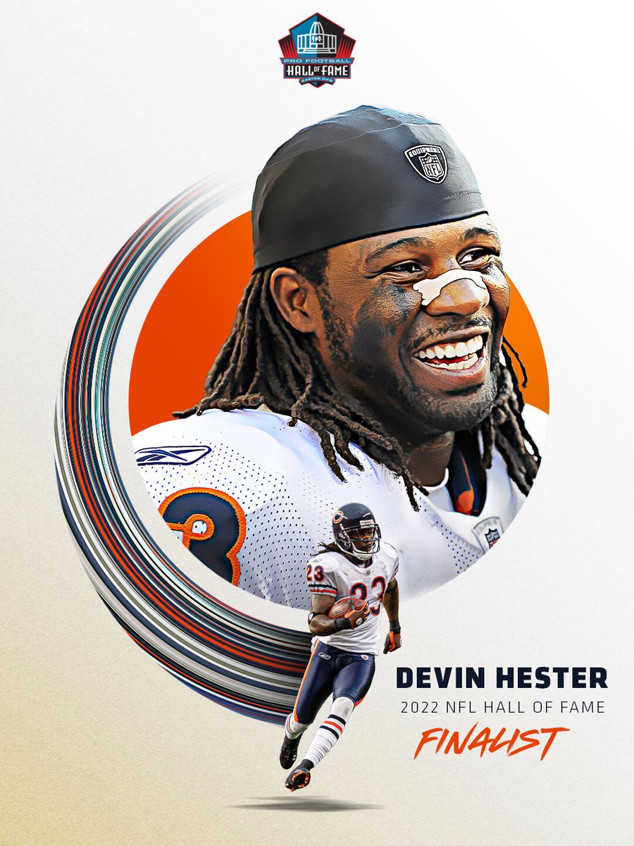 ChicagoBears's tweet image. Another step closer to Canton. 🙌

Congrats on being named a @ProFootballHOF Class of 2022 Finalist, @D_Hest23!