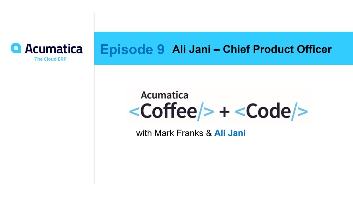 MvF_Evangelista's tweet image. @janiali our CPO joined us for Coffee & Code recently to talk about his journey from #Programmer to entrepreneur to his present role at @acumatica. 
Watch the episode now:  tinyurl.com/28j8xjmr (link)
#CoffeeCode | #Developers | #CloudERP