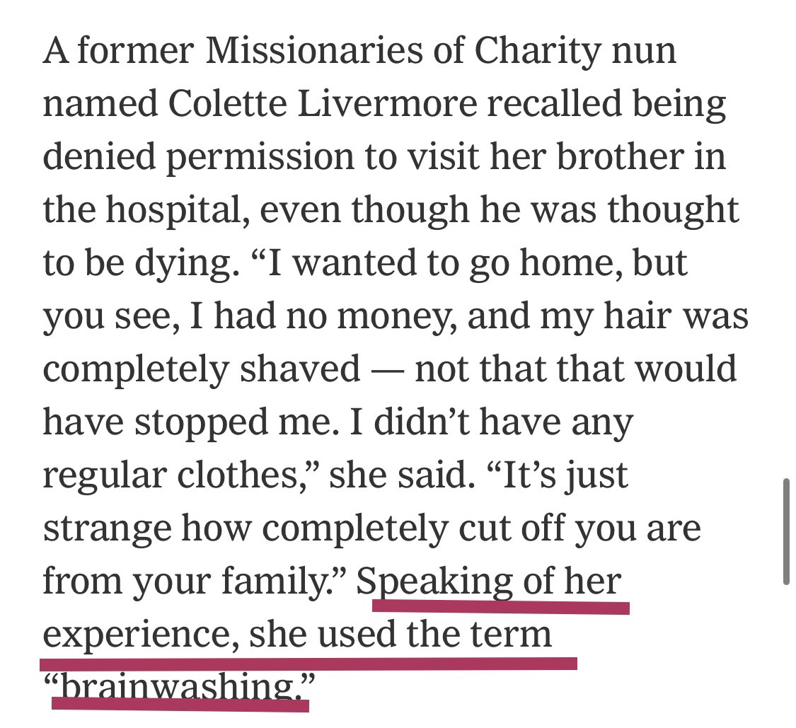 Earlier this year, @nytimes published this opinion piece on Mother Teresa, including testimony from...