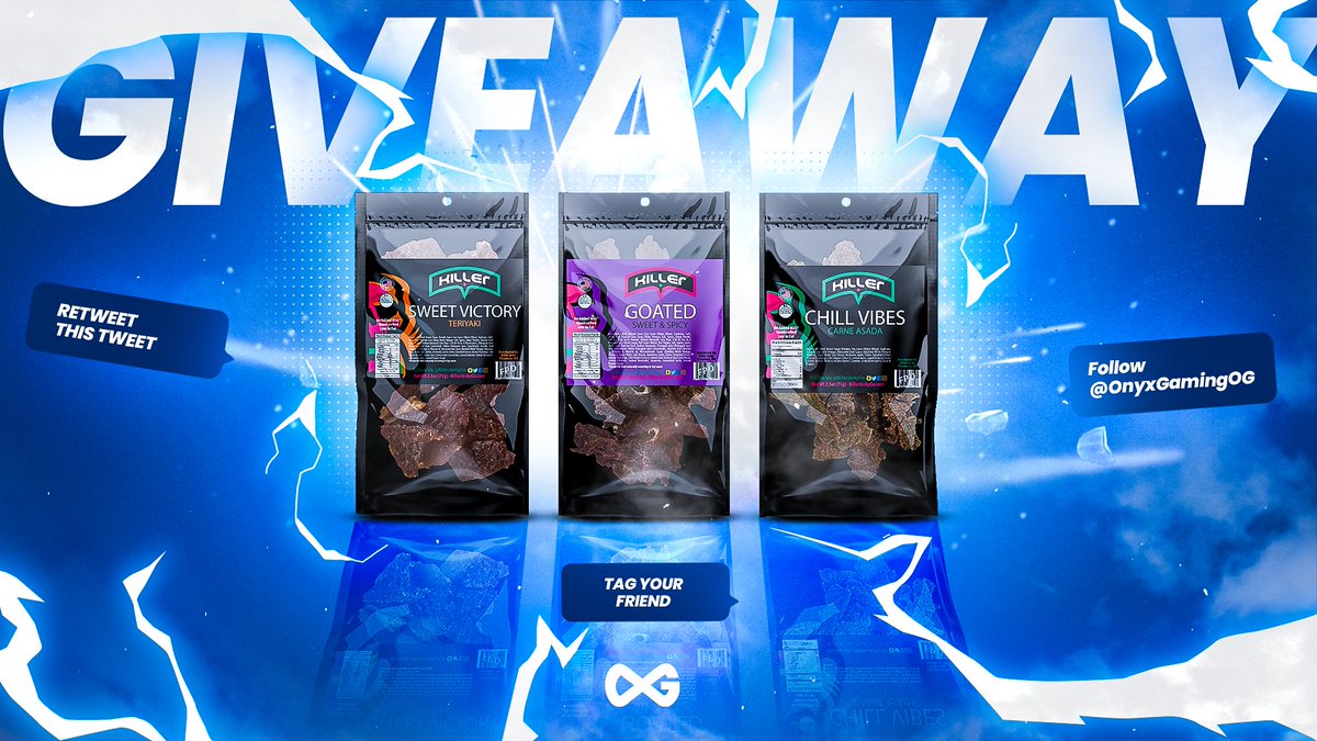 OnyxGamingOG's tweet photo. 📢 It’s about that time we do a giveaway! 

🔥 Some amazing jerky from our new sponsors over at @KillerJerkyCo. 

⬇️ Rules are simple. 
➭  FOLLOW @OnyxGamingOG 
➭  Retweet
➭  Tag you &amp; a friend

🗓 Winners will be announced 1/10/22.

#OnyxOnTop ♾ https://t.co/3cxXc6k8i5