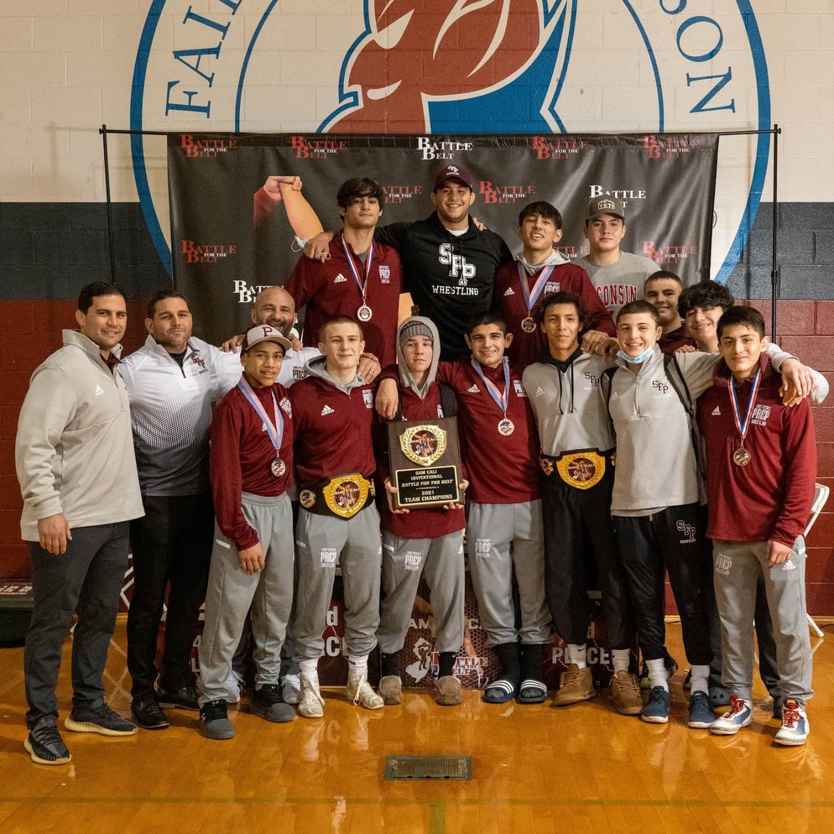 cali_foundation's tweet photo. Battle for the Belt 2021 🤼‍♂️✅

Congratulations to all wrestlers and coaches on their accomplishments and to our belt winners! 🥇

Congratulations to @SppWrestling on becoming this year's team champions! 🏆 

Thank you all who helped! See you all next year! 🙌

📷: @gschmittmedia https://t.co/oggazEDPBm