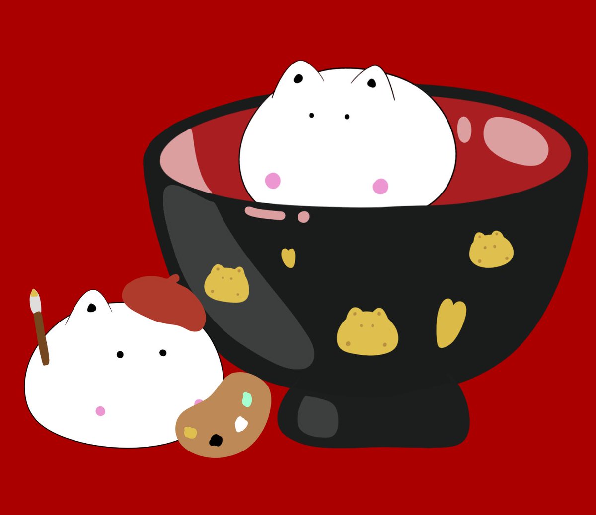 おはようございます 大晦日 描き納めですね うるしもちねこ 修正絵 ちゃーすりん ゆるキャラ絵師のイラスト