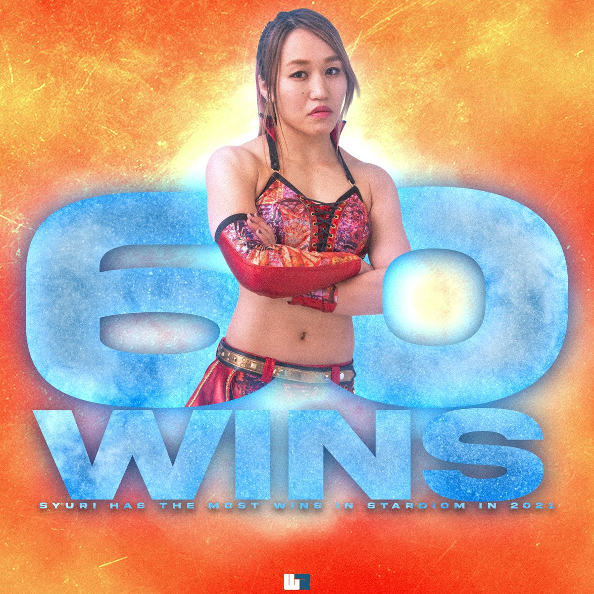 WrestleRanked's tweet photo. ⁉ DID YOU KNOW? ⁉

Syuri has the most wins in STARDOM in 2021. 60 wins put her 10 ahead of Maika in 2nd place!

#STARDOM #Wrestling #ProWrestling #Syuri #WorldofStardom #WomensWrestling #WorldWonderRingStardom https://t.co/IkmIbS9Fvb