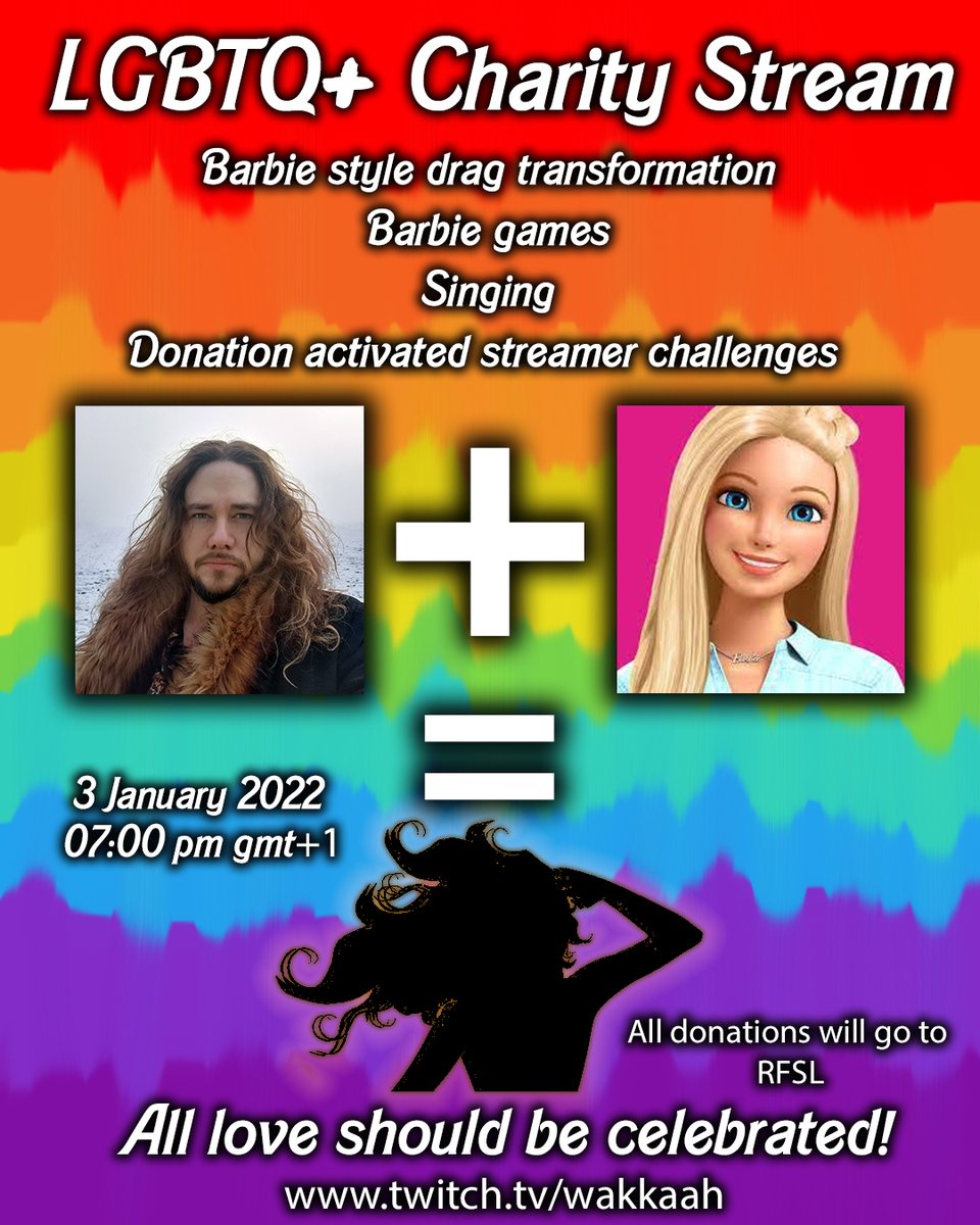 WakkaahOfficial's tweet photo. Last stream of the year is done. Now we can look forward to this in the beginning of the year!
#LGBTQIA 
#Charity 
#DragRace 
#Barbie https://t.co/muNY110cgb