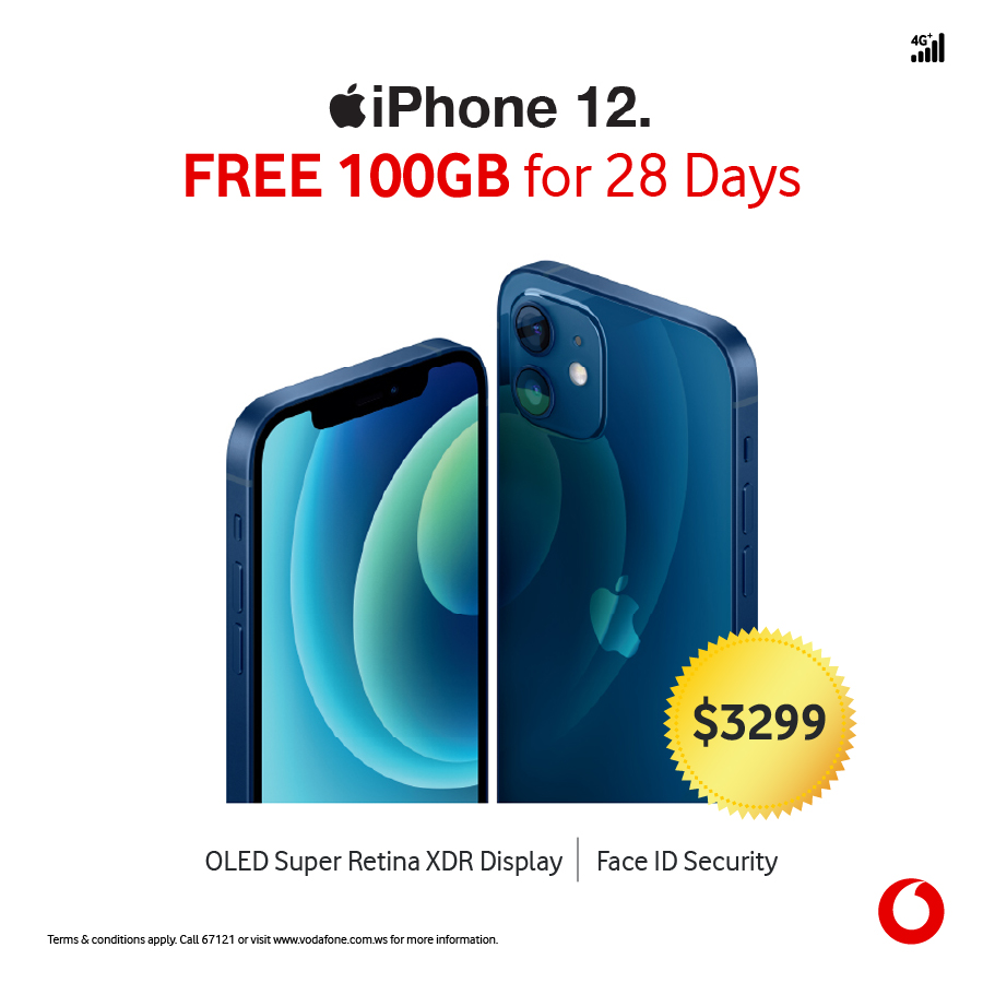 VodafoneSamoa's tweet photo. ‼Limited stock‼
Grab yours today and start your New Year with a brand new iPhone with a FREE 100GB🤩🎊
Get a Vodafone simcard and get FREE data for 12 months on every Top-Up of $5 or more 🥳🥳
Call 67121 for more information
#TogetherWeCan #MaketheSmartChoice https://t.co/mzNVn4s3k6