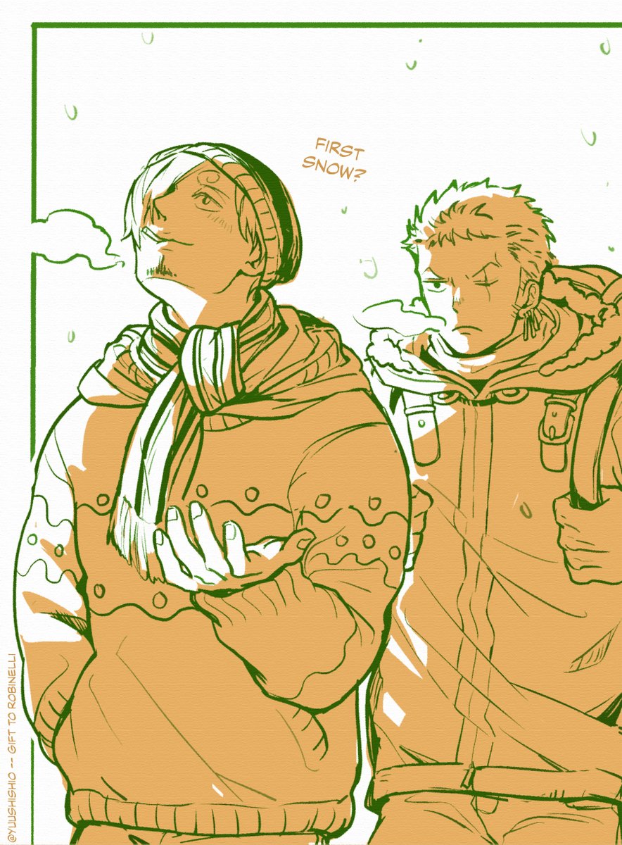 yuushishio's tweet photo. Happy Holiday 🎉🌟! This is my Secret Santa gift to RobiNelli ! Best wishes to you and hope my gift bring you joys in this Winter. I love you fic very much, thank you for sharing the ZoSan love with us!! #zsclubsecretsanta2021 https://t.co/b95qeTwVJS