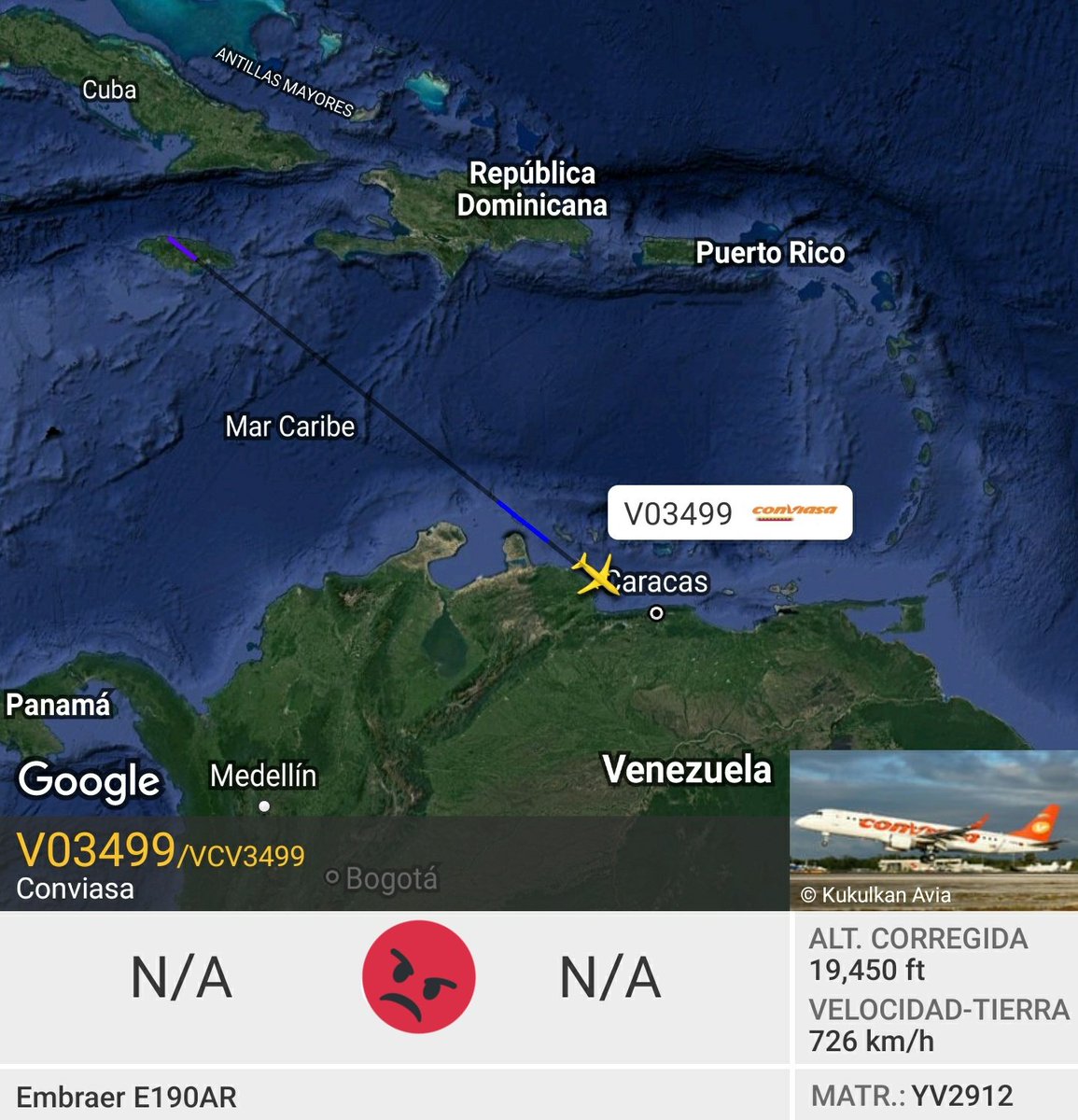 Arr3ch0's tweet photo. .@LAConviasa El Placer de Volar no tiene aviones para los pasajeros varados por Sudamérica y #Venezuela pero si tiene aviones como el #YV2912 para volar a #Cuba y #Nicaragua. Llegando #Ahora de La Habana. https://t.co/5ASvV0urNK