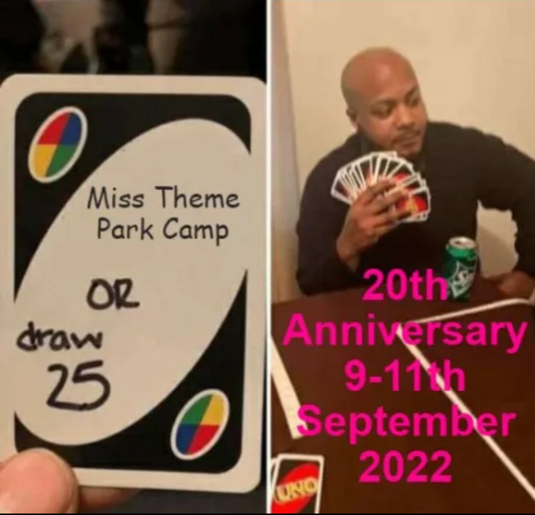 themeparkcamp's tweet photo. Yes we will be back, unless we can't be back. But here's the date for your nebulous plans...our 20th Anniversary Camp will be 9th-11th September 2022. Open to Explorers and Network as per. Expect epic. #explorerscouts #scoutnetwork https://t.co/JMpU7T59H6