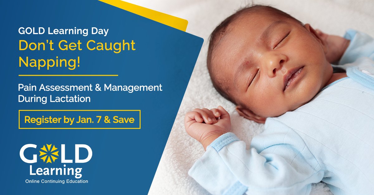 GOLDLactation's tweet photo. You haven’t missed it yet! Save on early bird discount when you sign up by Jan. 7! Join us online Jan. 18, 2022 for GOLD Learning Day 2022 - Pain Assessment &amp; Management During Lactation: https://t.co/LRyCdnznsp

#IBCLC #lactation #breastfeeding #HumanMilk #IBCLE https://t.co/7K6jyprGLM