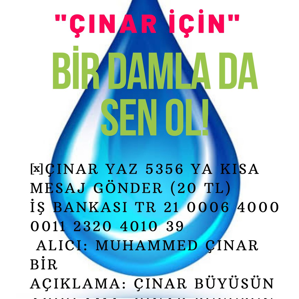 CinarSma's tweet photo. ÇINAR yaz 5356 ya kısa mesaj gönder (20 TL)
İş Bankası TR 21 0006 4000 0011 2320 4010 39 ALICI: MUHAMMED ÇINAR BİR
AÇIKLAMA: Çınar Büyüsün

2021 KPSS #dolar13TL #icki #BirZamanlarÇukurova Motorine 1 Piyango Özgür Özel #10katıpomemzamansız
#KüffaraKarşıErdoğan
#İnsanUtanırBe https://t.co/B7A5UR3ocS