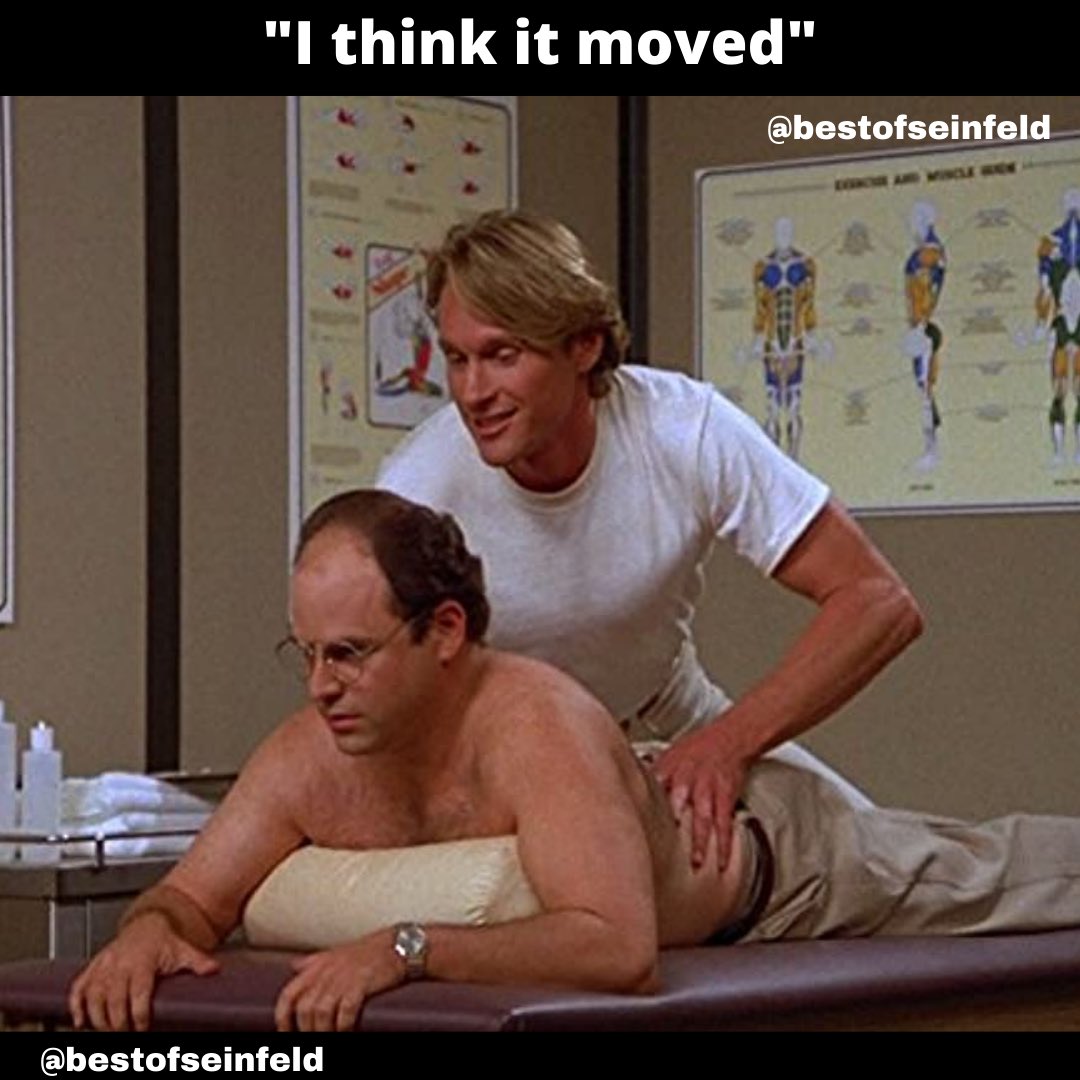SeinfeldBestof's tweet photo. Massages can be scary https://t.co/VZ9o7N8q5K
