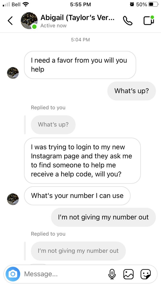 In2thebookshelf's tweet photo. ‼️‼️INSTAGRAM SCAM ALERT: watch out for these kinds of messages on Instagram. People’s accounts are being hacked. Please be user aware and don’t give out your personal information! https://t.co/3tarDyoeNi