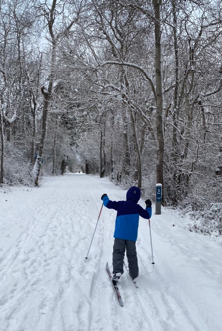 The sweet simplicity of skiing from your back door. #Saanich #happiness