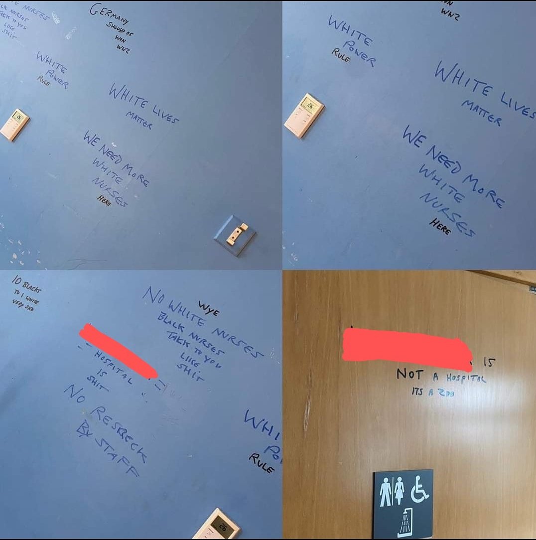 LIVID 😡

Saw this post from my friend in NHS hospital. This kind of disgusting abuse some staff are subjected to is NOT acceptable. Although being escalated within Trust, <a href="/metpoliceuk/">Metropolitan Police</a> where are consequences to protect <a href="/NHSMillion/">NHS Million</a> staff from hate crime?!? 

Shared with permission