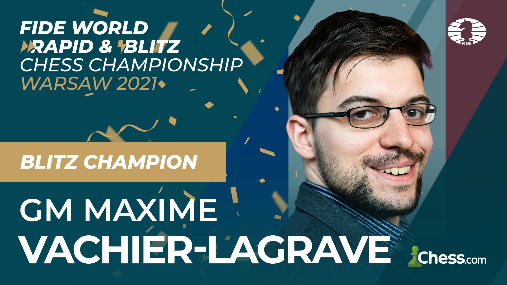 2700chess on X: 🇫🇷 Vachier-Lagrave (2813.6 +26.6, World #4 ↑8) wins the  World Blitz Championship with 15/21 after beating Duda 2-1 on tie-breaks   📷 via    / X