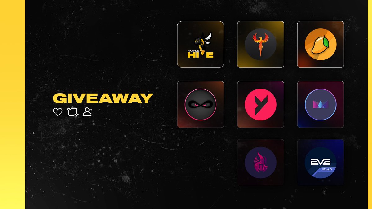 ⚠️ Giveaway Time⚠️ 1x @RE_AIO copy 1x @mangopreme copy 1x @RaffleHiveIO copy 1x @InfinitBot copy 1x @MonitorsYeet trial 1x @CardinalsNotify membership 1x @EveAIO copy 1x @Burner_Lab beta access Retweet, follow all accounts and tag 3 friends♻️ 48 hours!