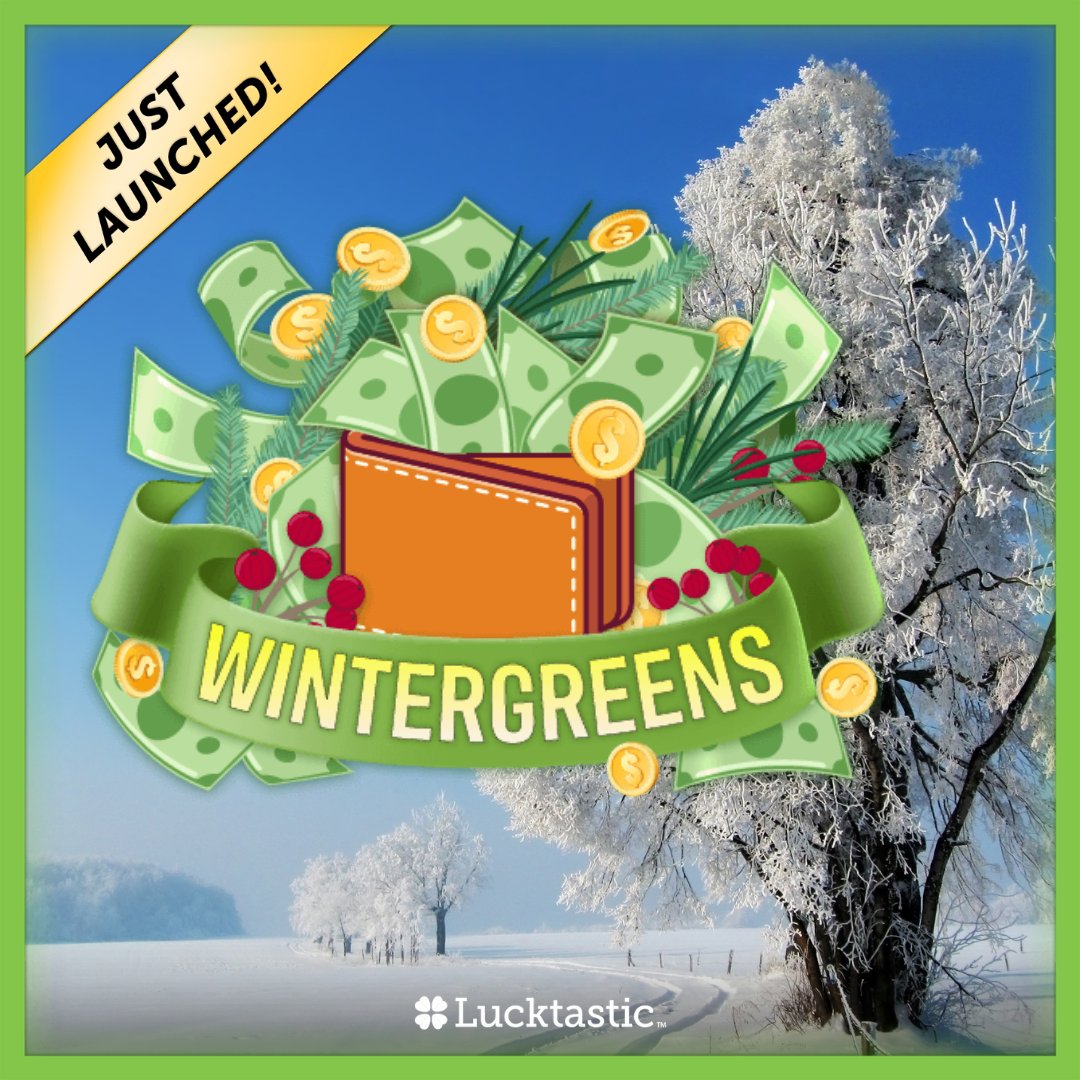 PlayLucktastic's tweet photo. New contest! It’s winter and time for some Wintergreens to heat up your wallet! ❄️ Enter our Wintergreens Contest for your chance to win $500 to use towards anything you want! Enter in app now! https://t.co/p50zPOx8Bs https://t.co/HdpDT3eqgJ