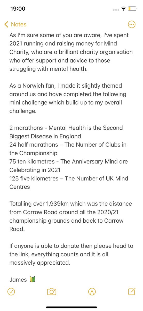 hasto_2110's tweet photo. Please see below a short note on my 2021 Charity event for @MindCharity. I’ve just got one more half marathon tomorrow, then I’d have completed it. For more information and if you’d like to donate then please head to my JustGiving page. Thank you. #ncfc

https://t.co/UPiwnHbCZd https://t.co/uaEGWCIu0s