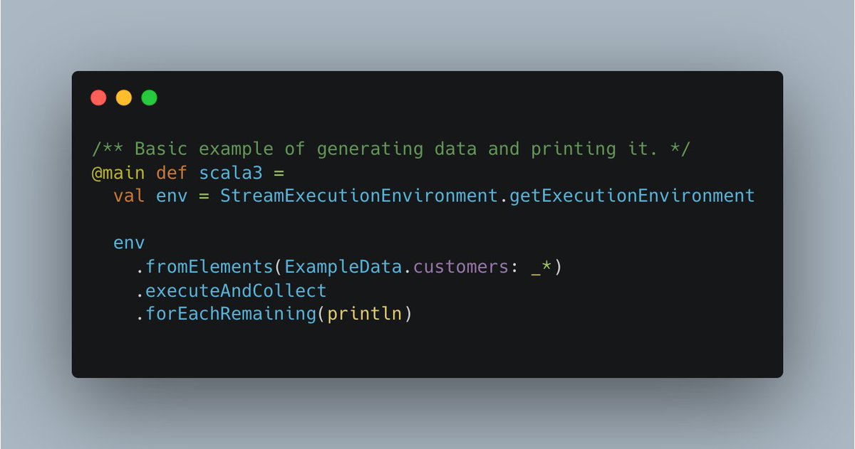 sjwiesman's tweet image. Flink is now Scala Free. This means @ApacheFlink no longer exposes a specific Scala version. Users can now choose whatever #scala_lang version they need in their user code. I've put together some examples using Scala 3!
github.com/sjwiesman/flin…