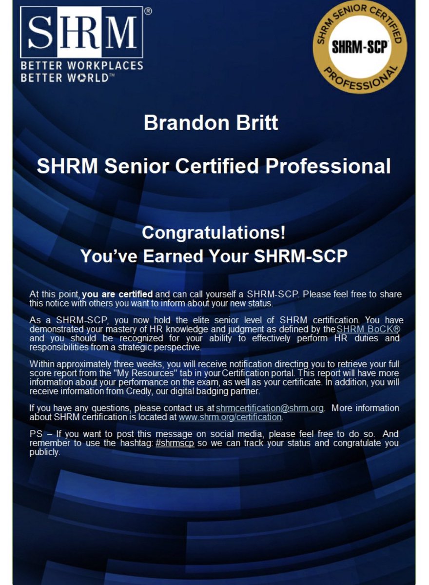 brandon_britt's tweet photo. I passed #shrmscp https://t.co/BBtHznfKXG