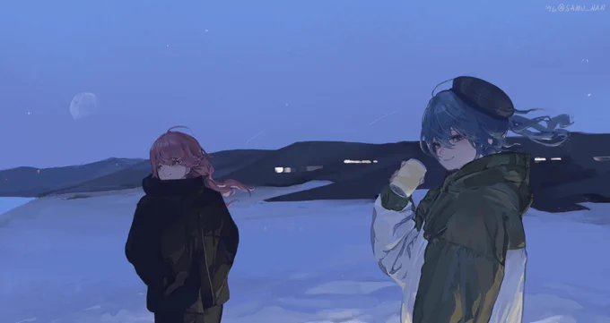 It is the end of the year and here is miko and suisei on vacation!

#ほしまちぎゃらりー #miko_Art  #miComet 