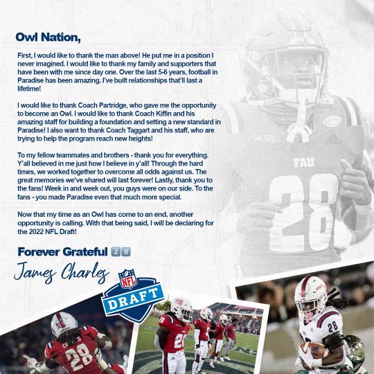 James_RNS's tweet photo. Thank You FAU ❤️💙 https://t.co/YnBWLl009N