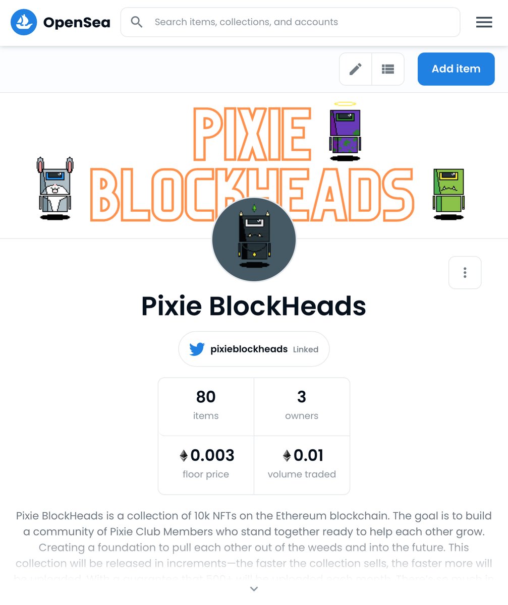 pixieblockheads's tweet photo. This is crazy! Let’s just keep this a secret for the #pixieclub and act like I’m still launching on the 1st at midnight! Grab a pixie, or two, while they are just $10! floor goes to $40 after the first 300 are bought!
Thank you so much @crypto_retweets for the joining the team!! https://t.co/IDV63PVxKD