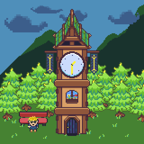 KahnurCane's tweet photo. Thanks for the clock tower suggestion for #analogue @GreasefireG 

@Pixel_Dailies #pixelart #pixel_dailies https://t.co/mGzlgRWGzA