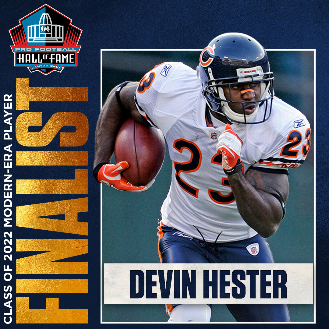ProFootballHOF's tweet photo. WR/KR/PR @D_Hest23 has been selected as a Finalist for the HOF Class of 2022.

#PFHOF22 | @ChicagoBears | @AtlantaFalcons https://t.co/7PUAMs80It