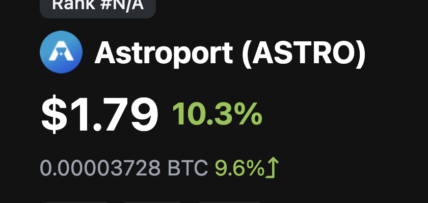 cryptomanran's tweet photo. Welcome $ASTRO! Great launch and probably still very cheap. https://t.co/d3VKfeIW4D