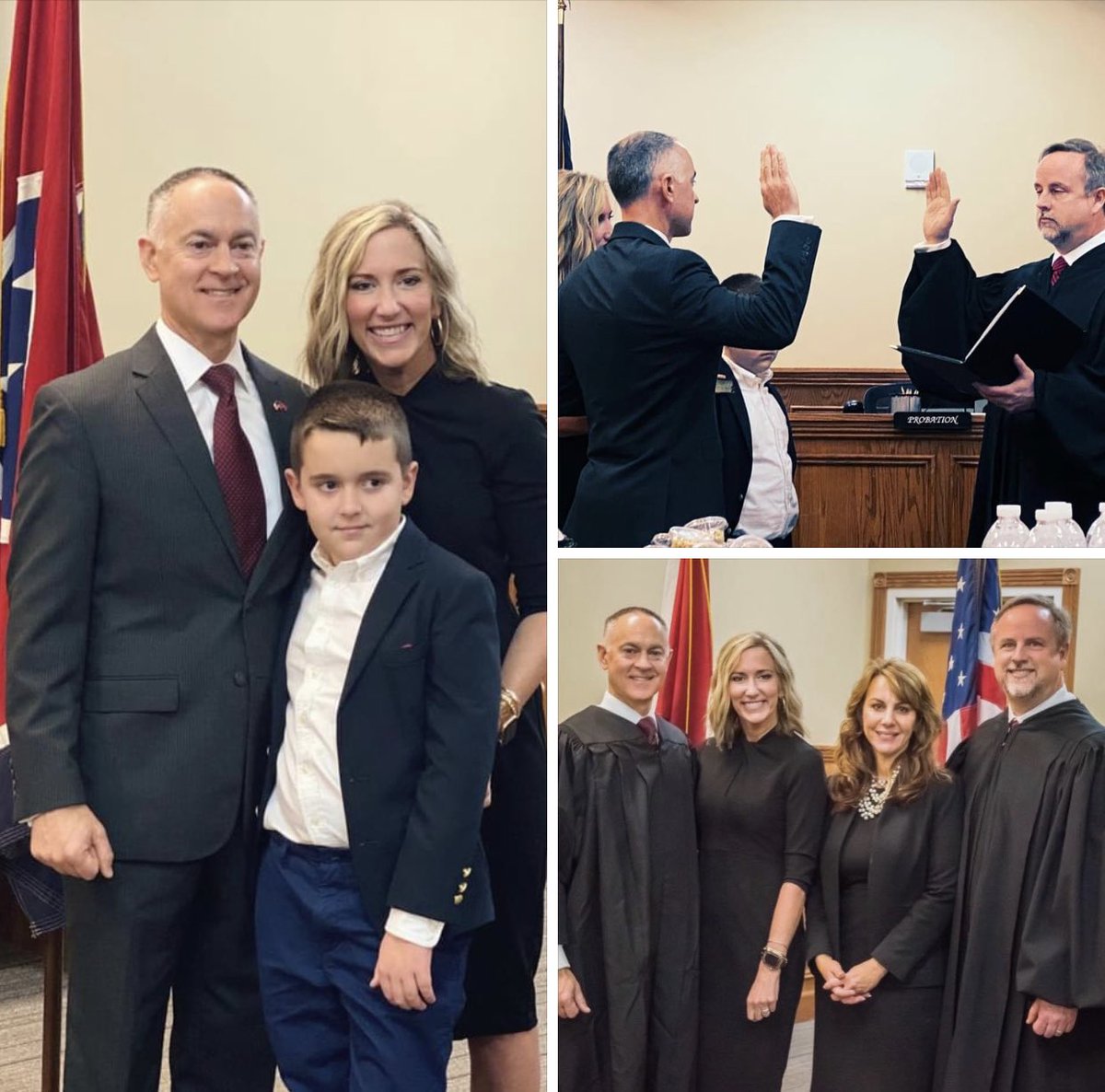 JudgeJimmyLea's tweet photo. This week was special for our family as I became the Division II General Sessions Judge for Wilson County.  We were surrounded by so many of our friends and family. 
Thank you to Judge Brody Kane for administering the oath of office to me at my swearing in ceremony.
#WilsonCounty https://t.co/krUfrJqasb