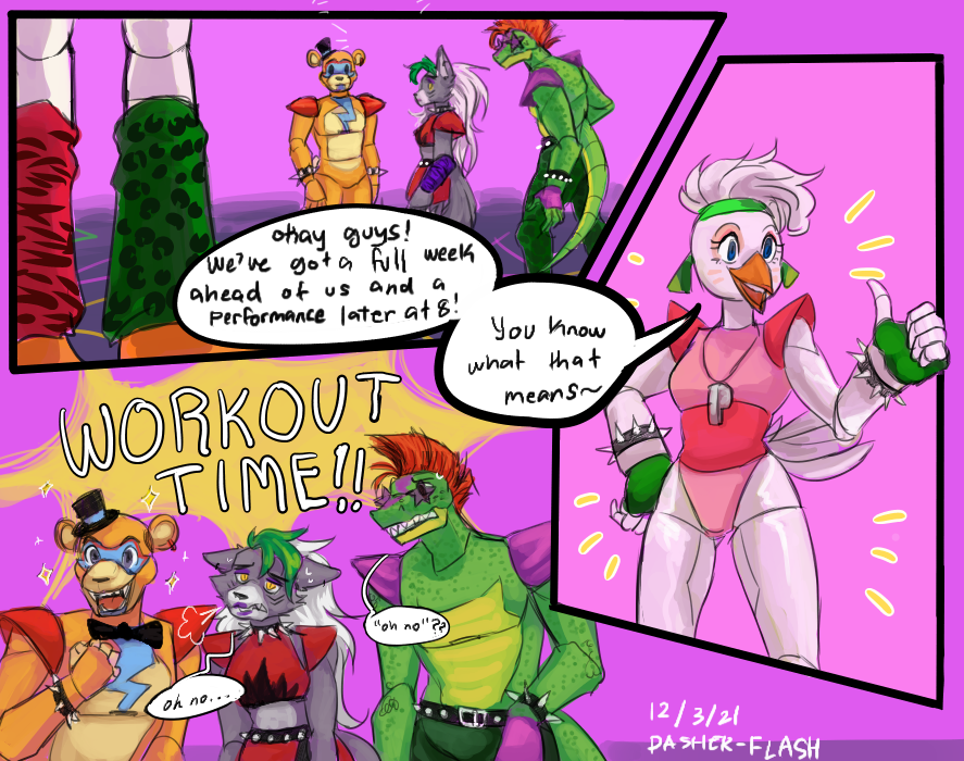 RefinedLight on X: Now that's the smell of fitness! - - #fnaf #fnafsb  #fnafsecuritybreach #fnafsecuritybreachfanart #securitybreach  #glamrockchica  / X