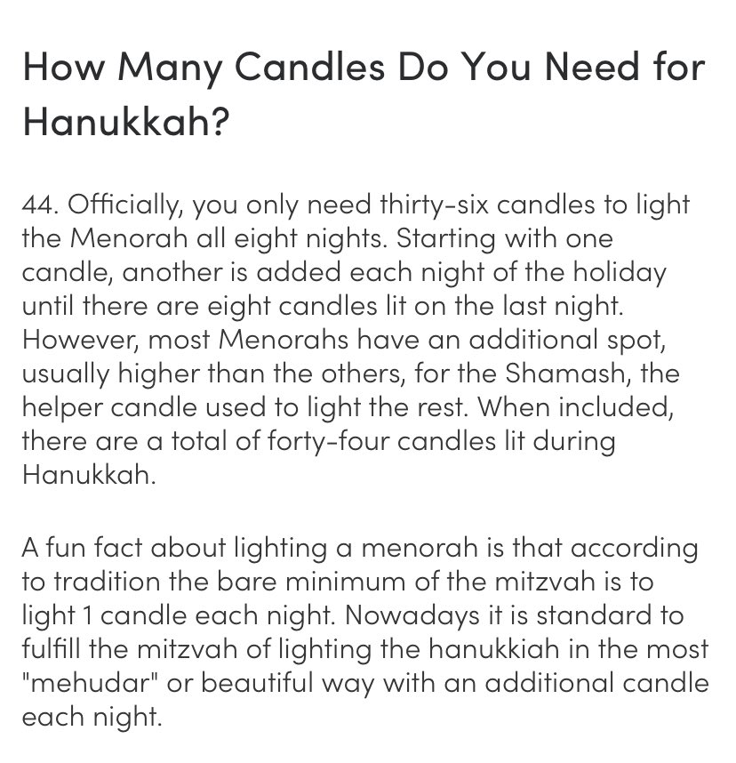 _BigWhiteYeti's tweet photo. @Internet_Hitler @HeatherLesz @samttaggart Admittedly, we don’t make taper candles so I don’t know. But found this on https://t.co/lZCLsb2Uxv and it looks like most of their menorah candle packs come in 45 packs (so one extra). https://t.co/USVMfmuVoR
