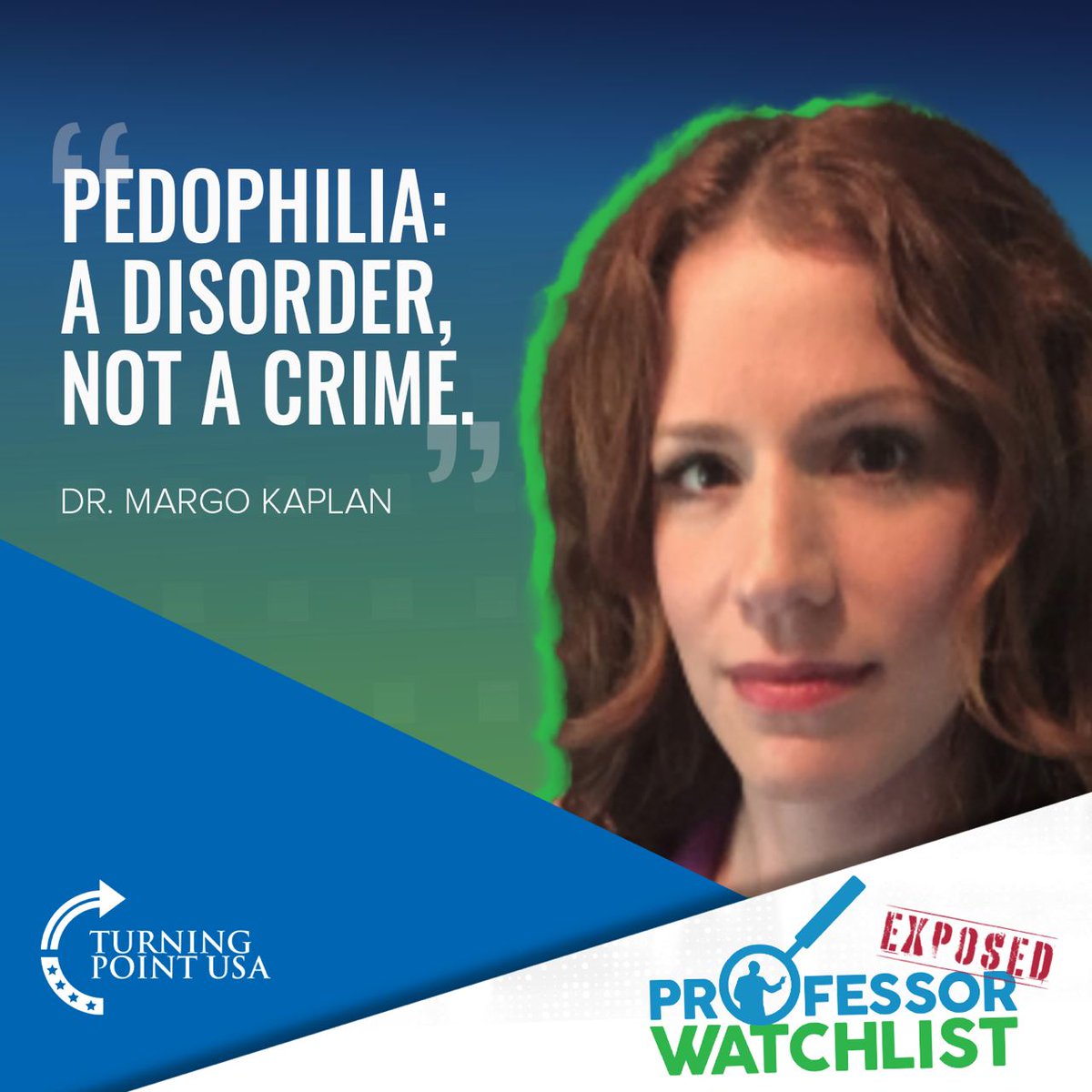 TPUSA's tweet photo. Sharing with you one of Rutgers University's finest - Dr. Margo Kaplan with her PhD....in Pedophilia?
#ProfessorWatchlist https://t.co/S1uTJHYf7K