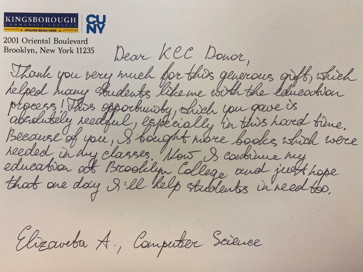 It's so rewarding to give back, especially when you receive a note like this. It's not too late to give to KCC in 2021 and help make a difference. :) 21409.thankyou4caring.org/online-donatio…