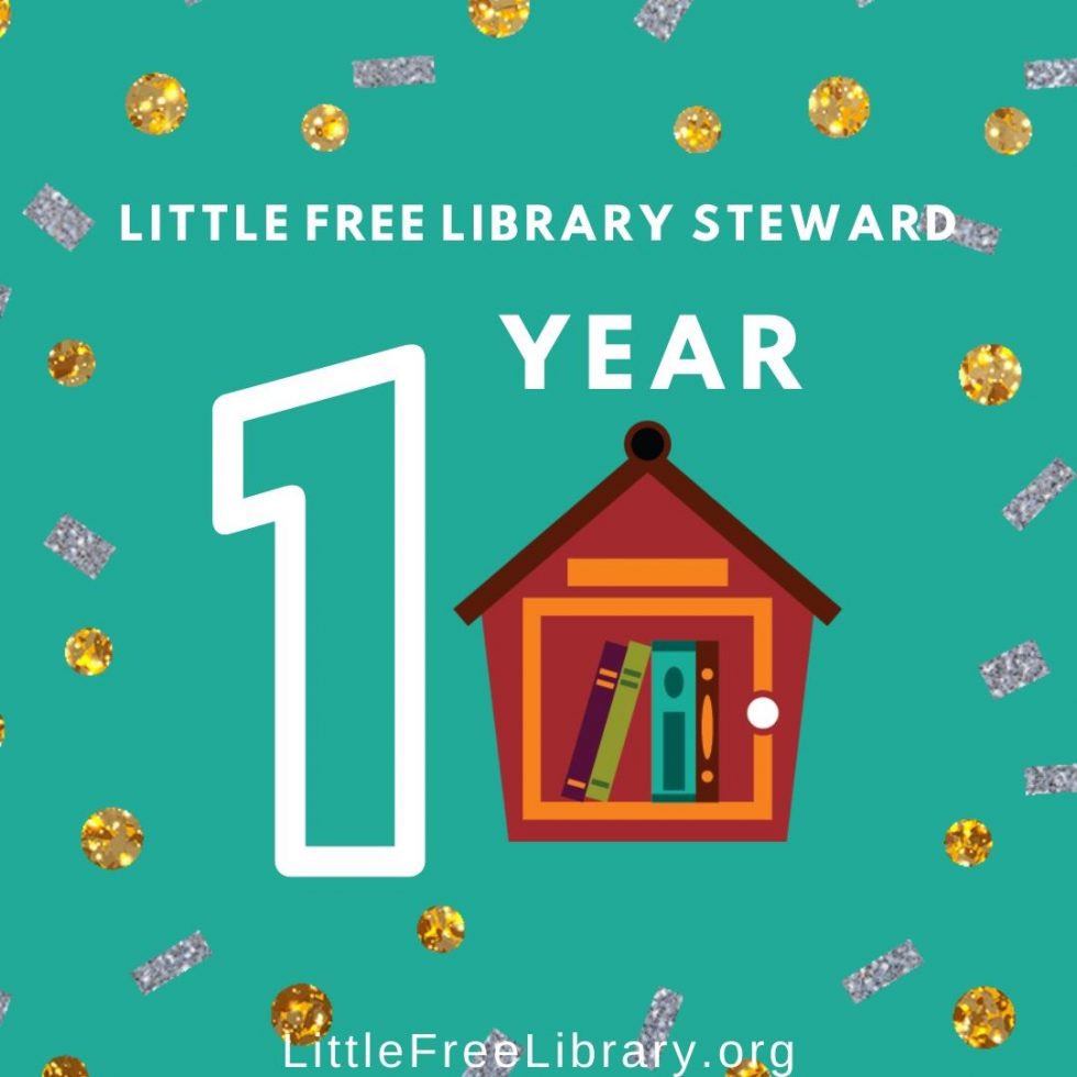 One year anniversary as a sponsor for a <a href="/LtlFreeLibrary/">Little Free Library®</a>! #stampreads #stampsponsors #stamppaints #roc #northwintonvillage #littlefreelibrary #readincolor