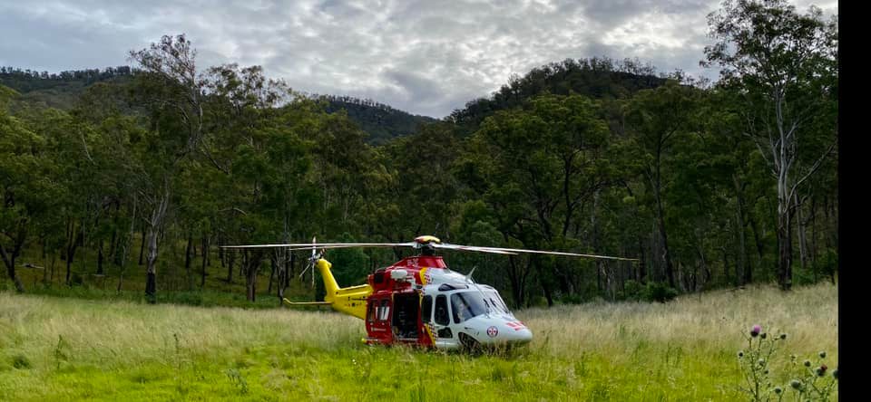 BarringtonCoast's tweet photo. n Aircrew was called to #Belbora south west of #Taree. A person had fallen from a quad bike and sustained a serious injury and was airlifted to the John Hunter Hospital for specialist treatment. https://t.co/Jp17qWeJIP #barringtoncoast #bladeslapper https://t.co/bVKY2Pr44i