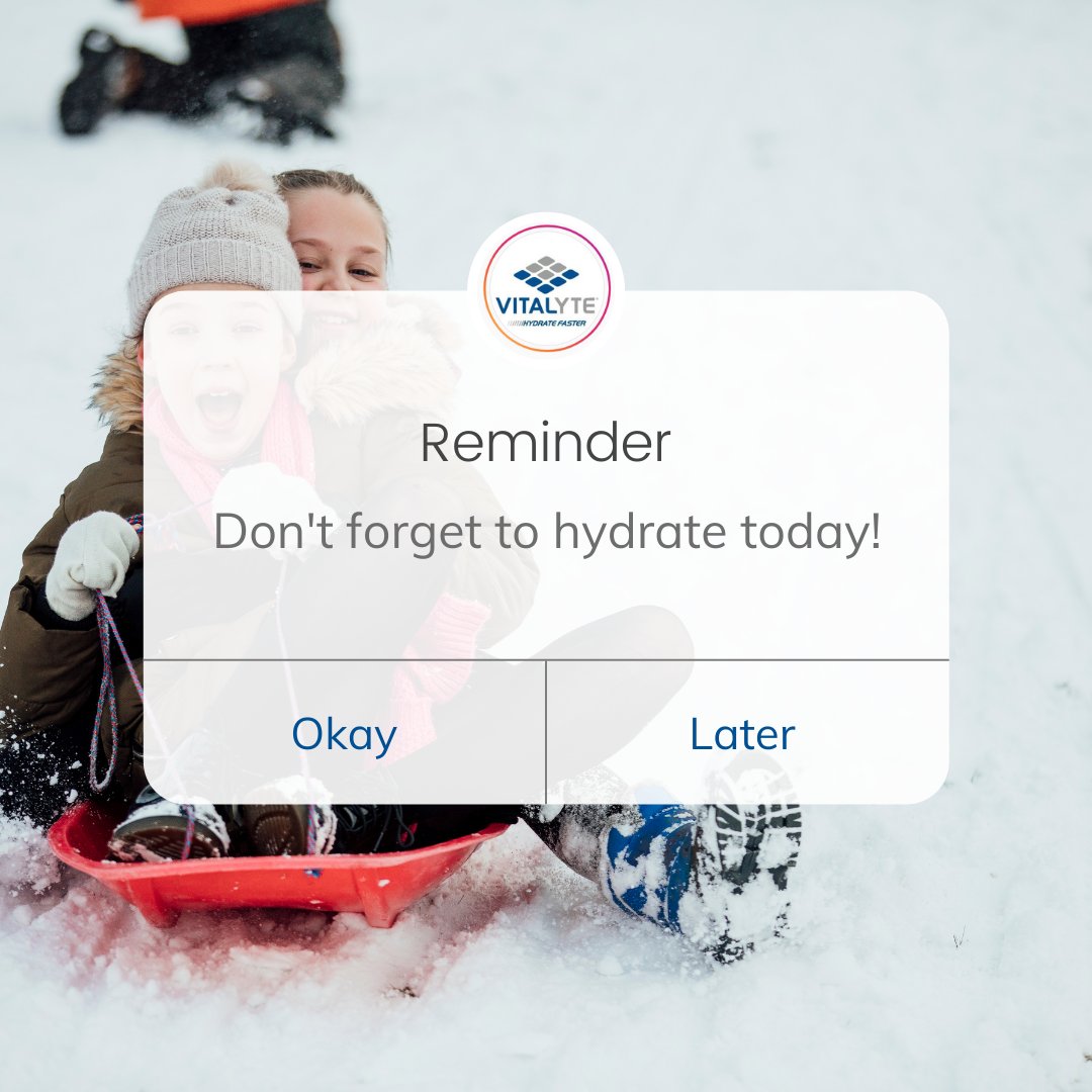 Don't forget to hydrate today!
❄️
It’s possible to get dehydrated when it’s cold outside, just like it’s possible to get dehydrated when it’s hot outside. In fact, staying hydrated during the summer months can sometimes be easier than staying hydrated in the winter.
⛷