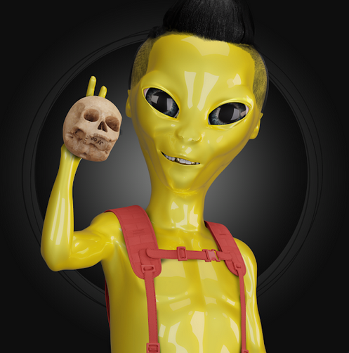 OhBrotherNFT's tweet photo. Feeling good with my new Alien. Glad to finally meet him. Have you revealed yours yet?? #boardthemothership @NFAliens https://t.co/e0GN7R4XzD
