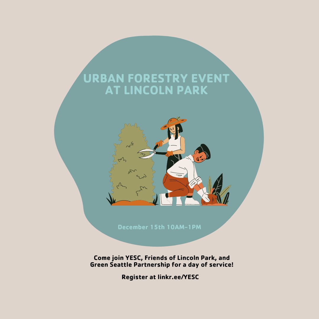 YESCSeattle's tweet photo. Students from West Seattle High School will be leading a day of service at Lincoln Park. We'll be removing non-native plants and preparing the area so that native plants may grow in their stead. https://t.co/uLUejzdROd