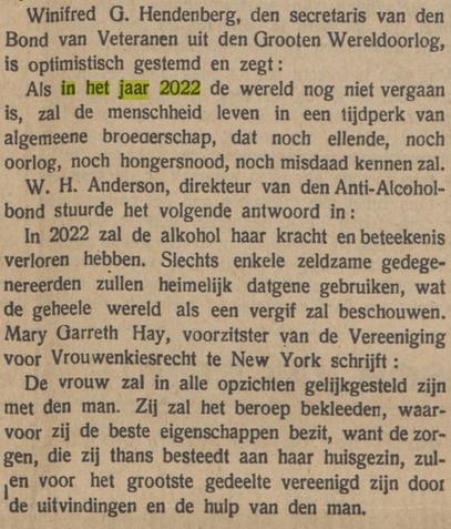 wimdaniels's tweet photo. De krant De Vrije Socialist van 26 maart 1924 stelde de vraag: 'Hoe zal het er op de wereld uitzien in het jaar 2022?' https://t.co/MsmTHQ8CRz