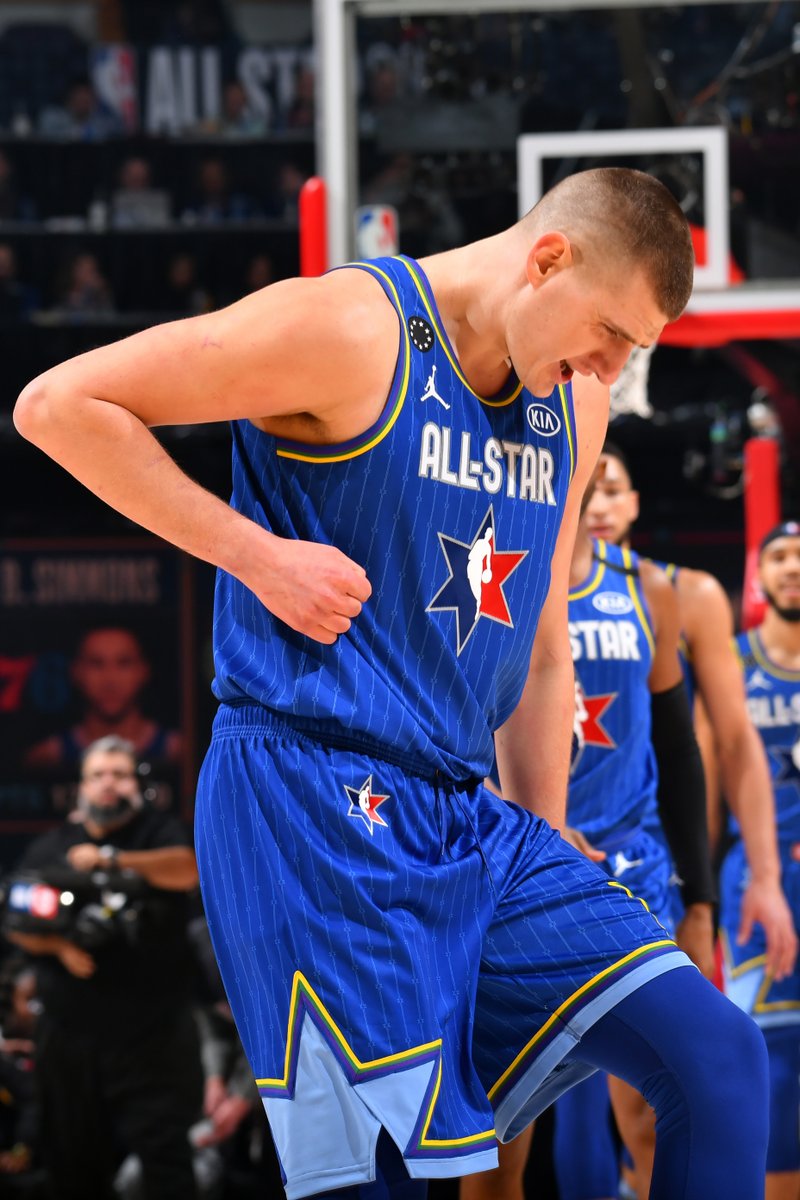 nuggets's tweet image. All-Star games are better with #NikolaJokic in them 🌟

1 RETWEET = 1 VOTE 

#NBAAllStar
