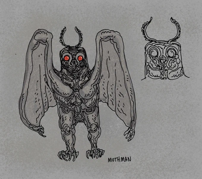 Point pleasant's own mothman (colors on an older drawing) 