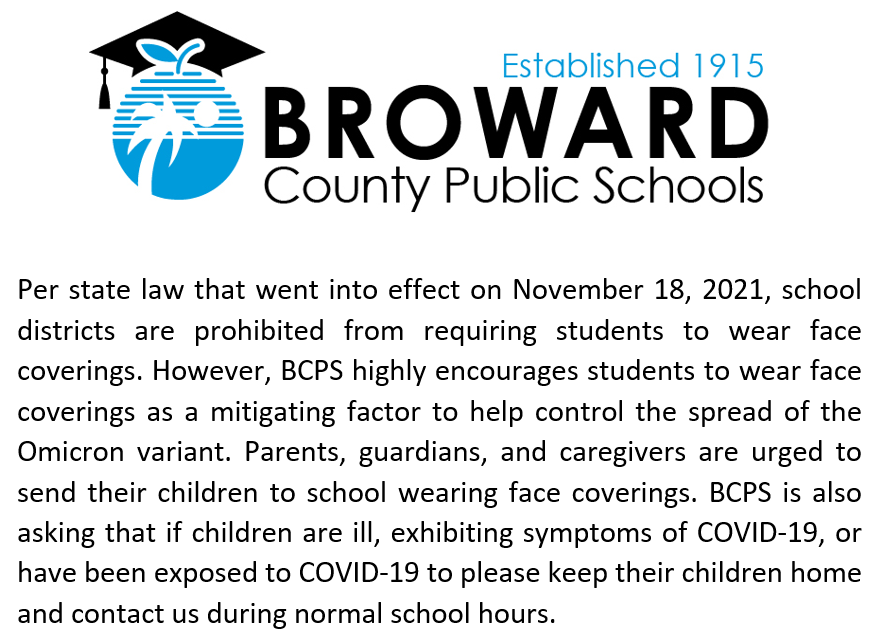 SCHOOL DISTRICTS ARE PROHIBITED FROM REQUIRING STUDENTS TO WEAR FACE COVERINGS.
