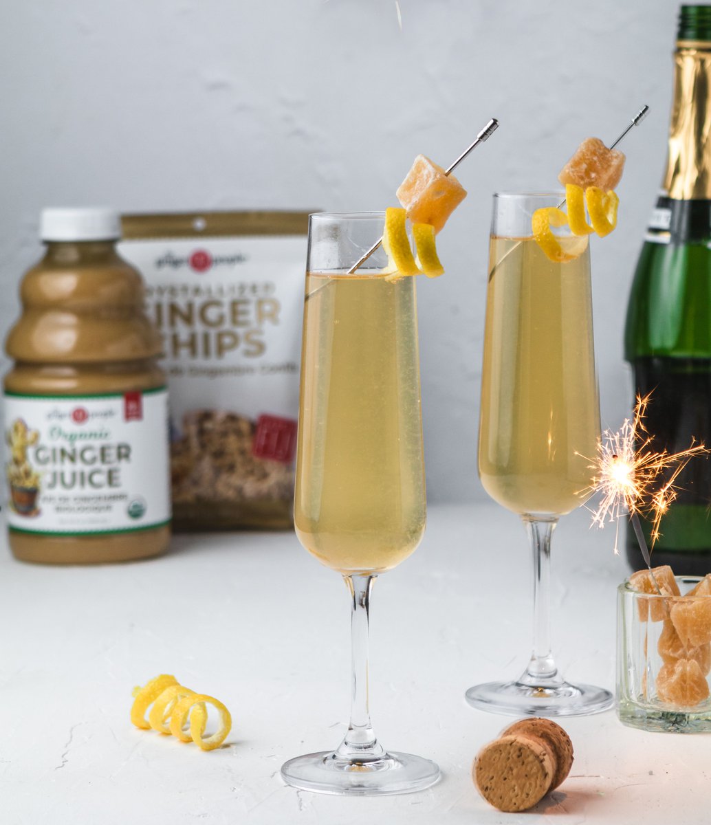 Take popping bottles to a whole new level with this 🍾  Ginger 75 Champagne Cocktail 🍾  The mixture can be made up to a week in advance enjoyed well into 2022. Find the recipe here: bit.ly/2vTJZp6 #champagne #bubbly #nye #newyearseve #newyear