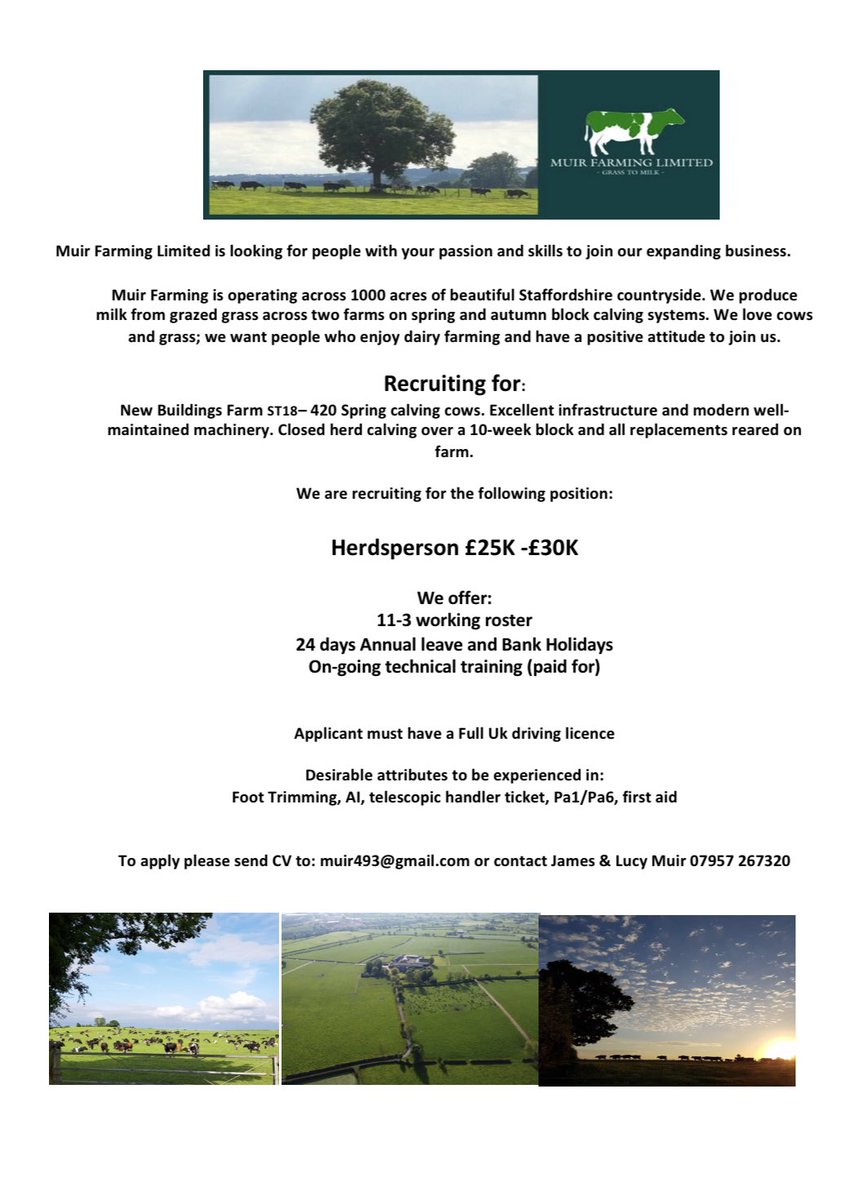 We’re #Recruiting for the following positions. All #retweet appreciated. #farmjobs #agjobs @LCMuir