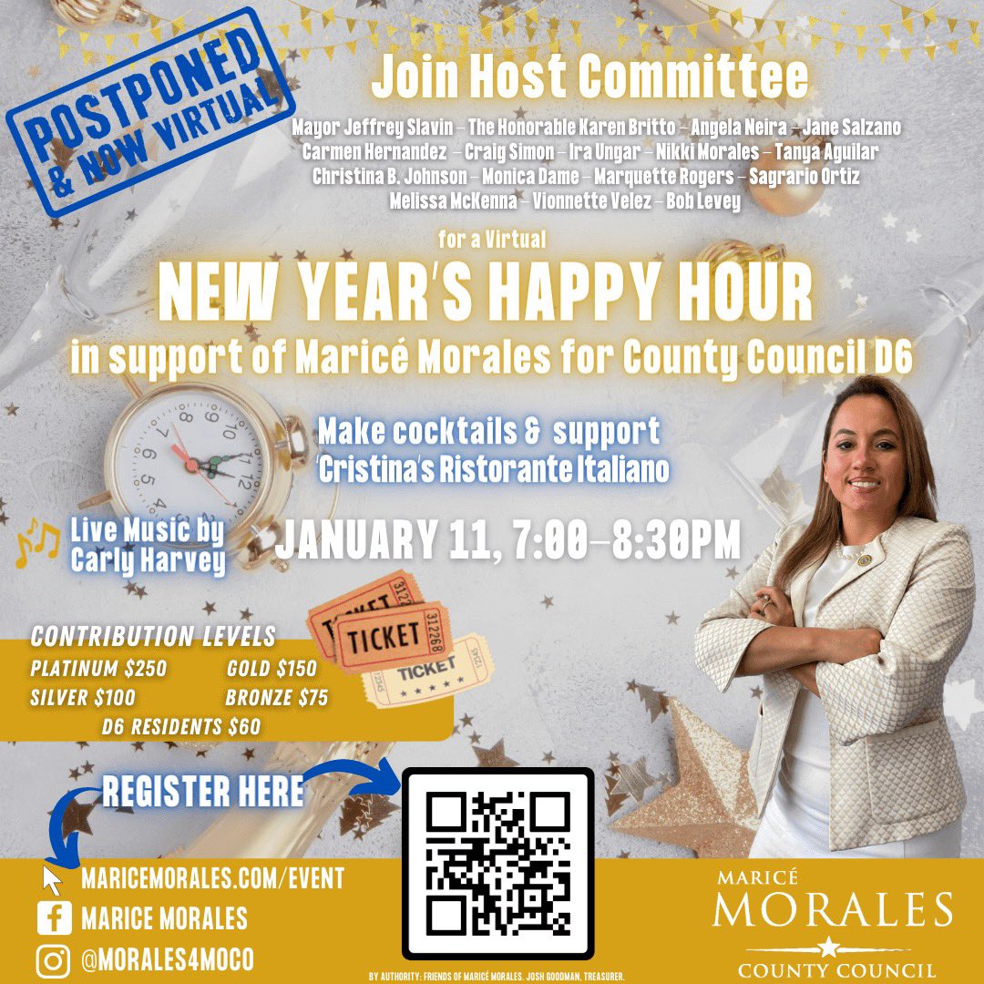 morales4moco's tweet photo. NOW VIRTUAL: Due to the recent uptick in Covid cases, we will be holding our New Year Happy Hour virtually on January 11th from 7:00-8:30PM. Please, join us for some good drinks + a lively celebration! https://t.co/UHSBuvjX7o