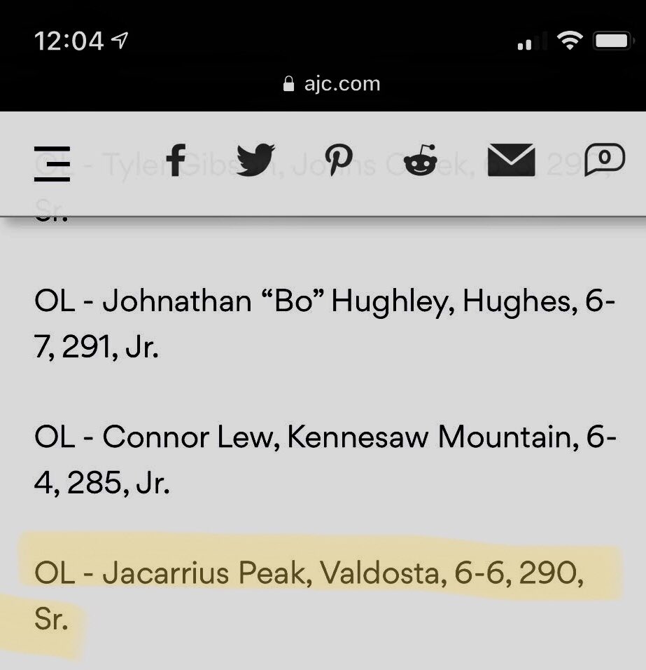 CoachHayes50's tweet photo. SUPER proud and excited for @JacarriusP for being named to AJC 1st Team All-State for 6A! Bright future ahead of you!! @24VHSFootball #GoCats https://t.co/9484IxP1OY